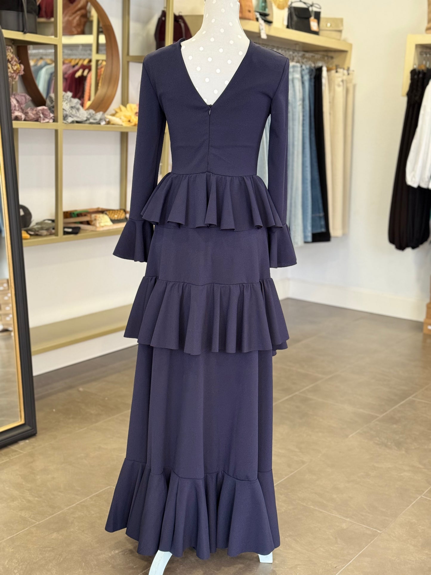 Traje flamenca Sevilla azul marino