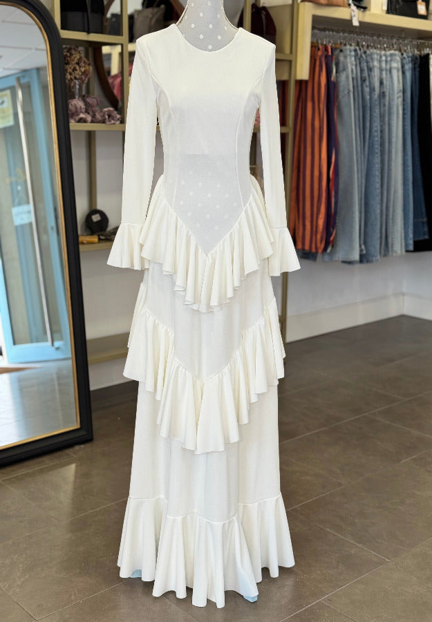 Traje flamenca Sevilla blanco