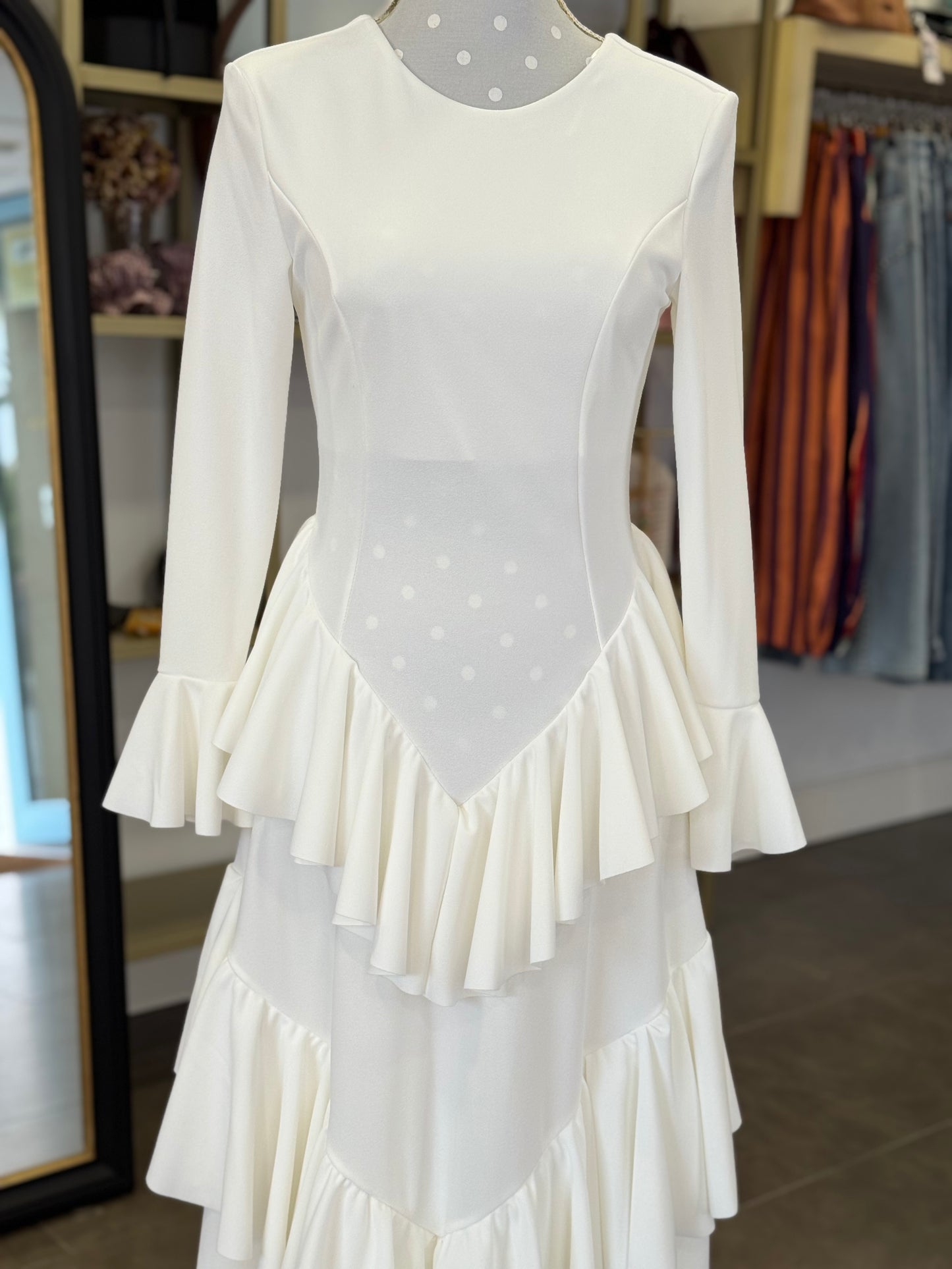 Traje flamenca Sevilla blanco