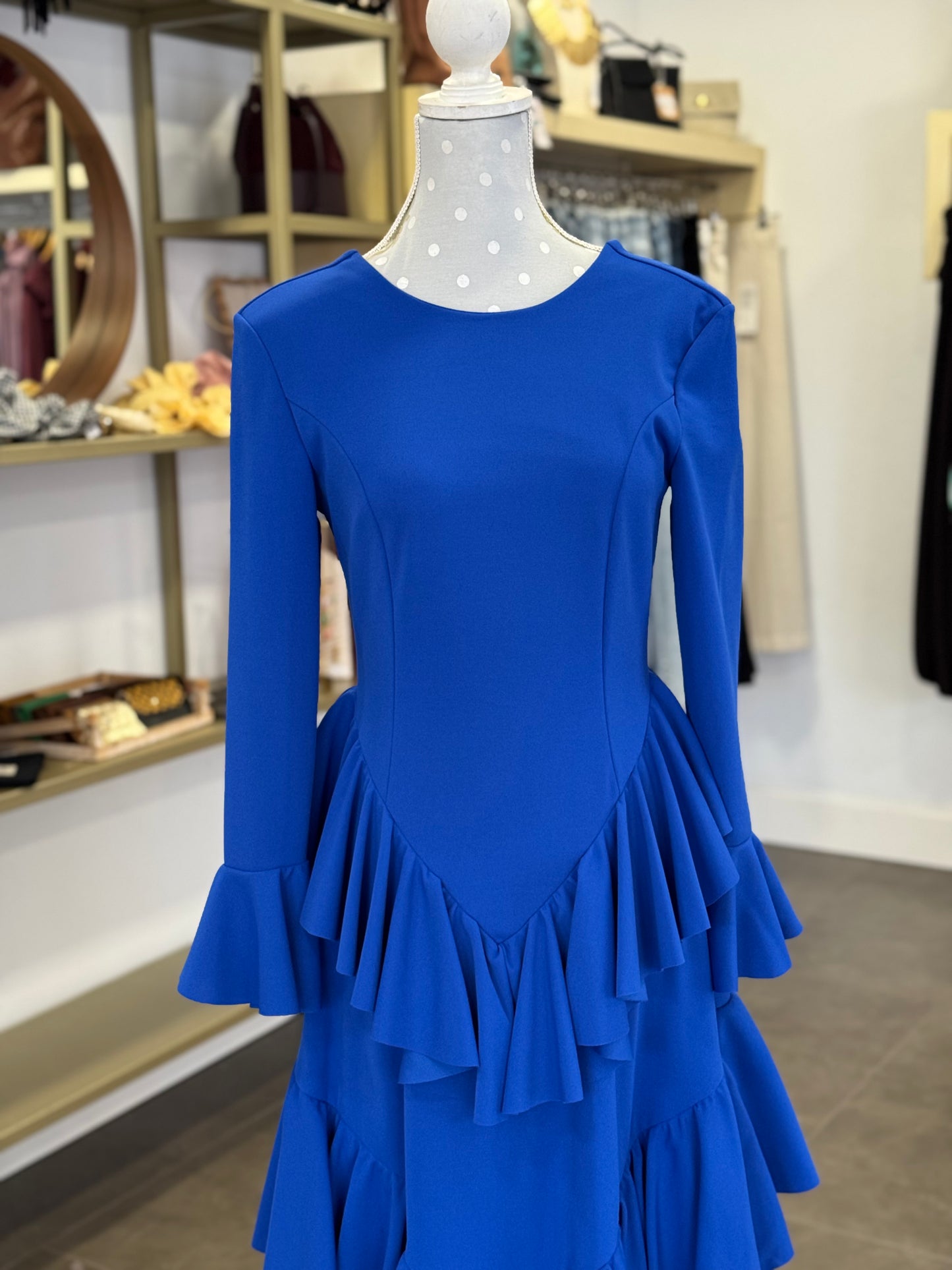 Traje flamenca Sevilla azul klein