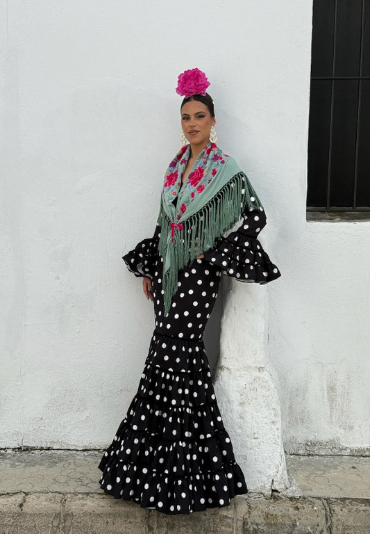 Traje flamenca Écija negro
