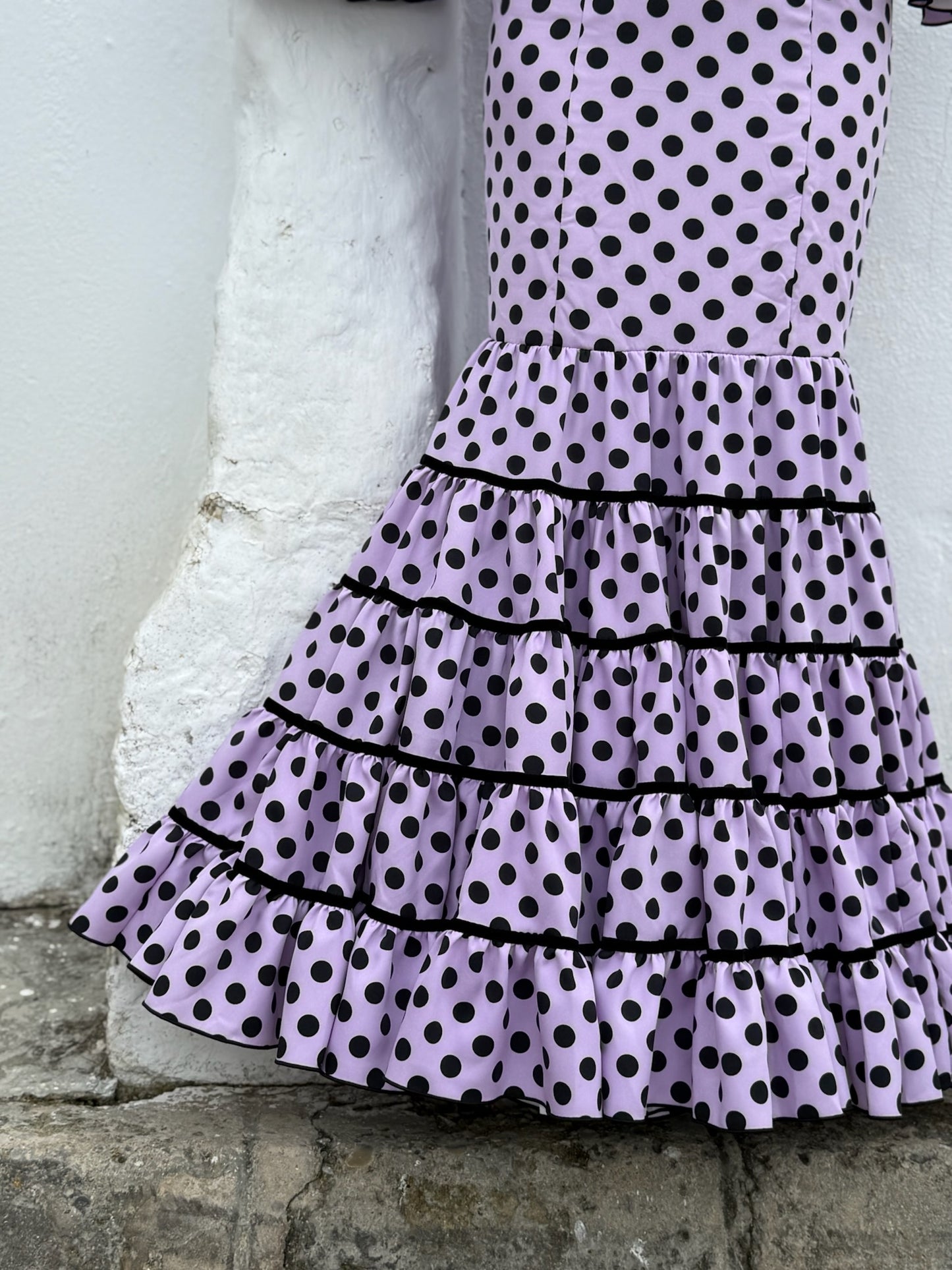 Traje flamenca Écija lila