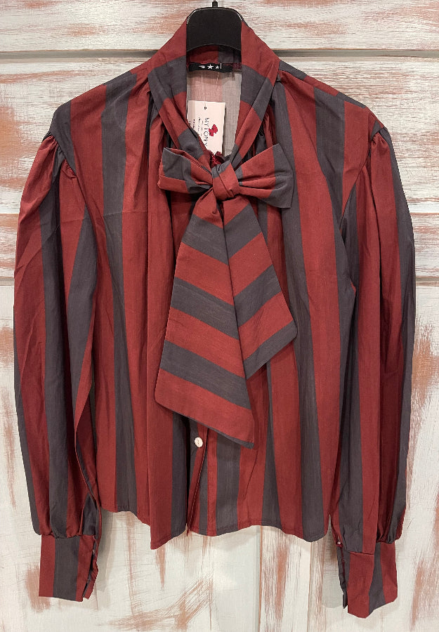 Blusa Violeta Gris y Burdeos