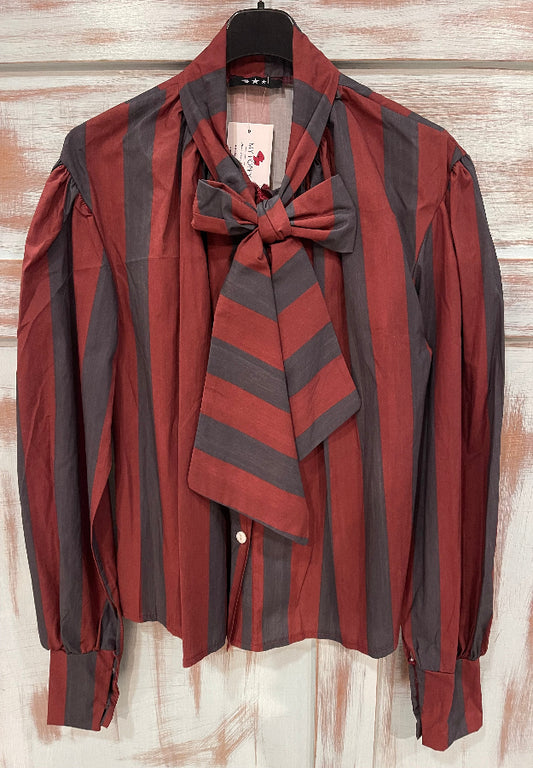 Blusa Violeta Gris y Burdeos