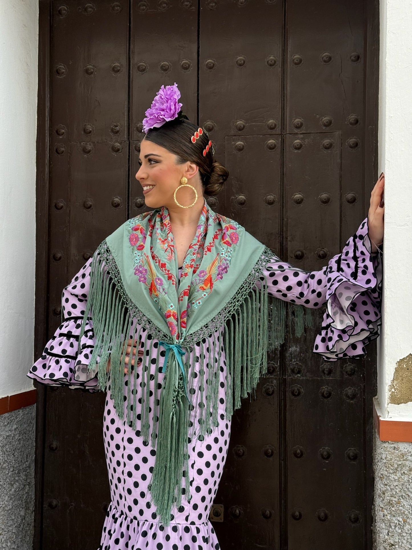 Mantón Abril Verde Agua