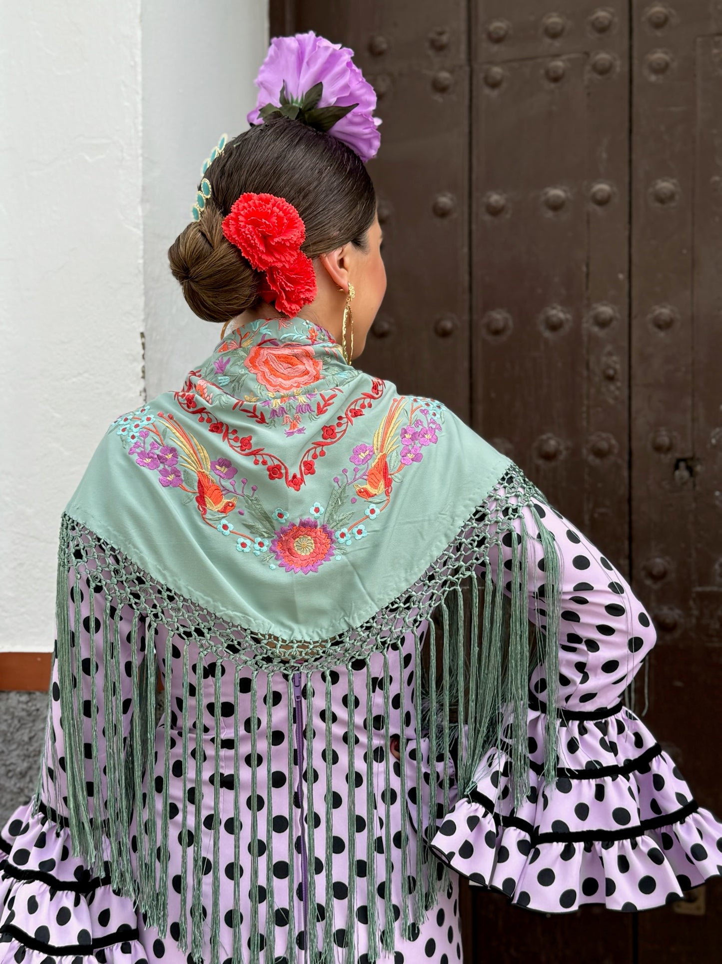 Mantón Abril Verde Agua