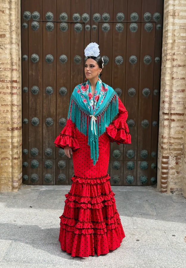 Traje flamenca Granada rojo