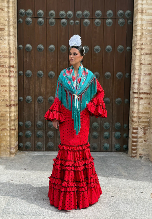Traje flamenca Granada rojo