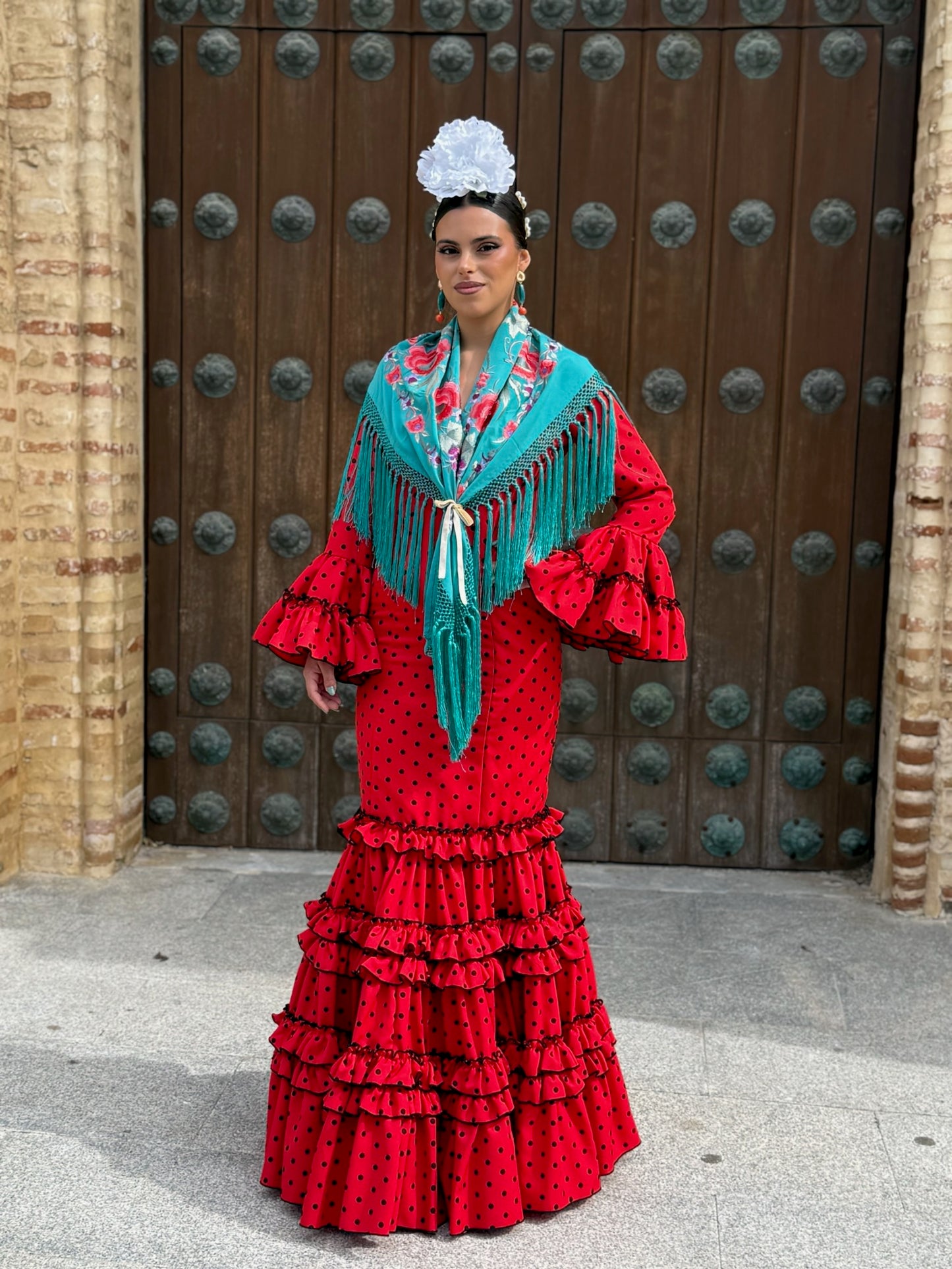 Traje flamenca Granada rojo