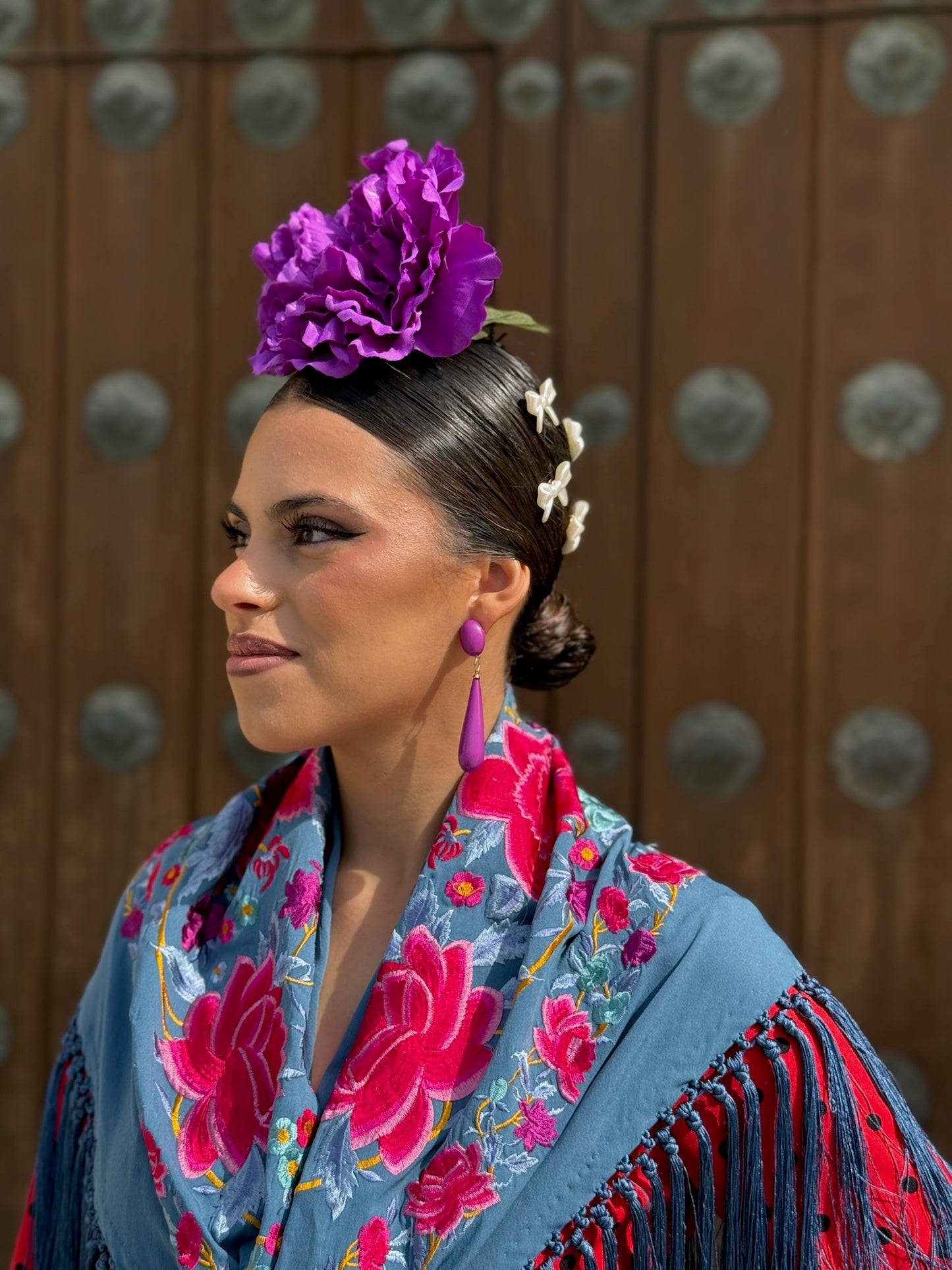 Mantón Cristina Azul Ducado