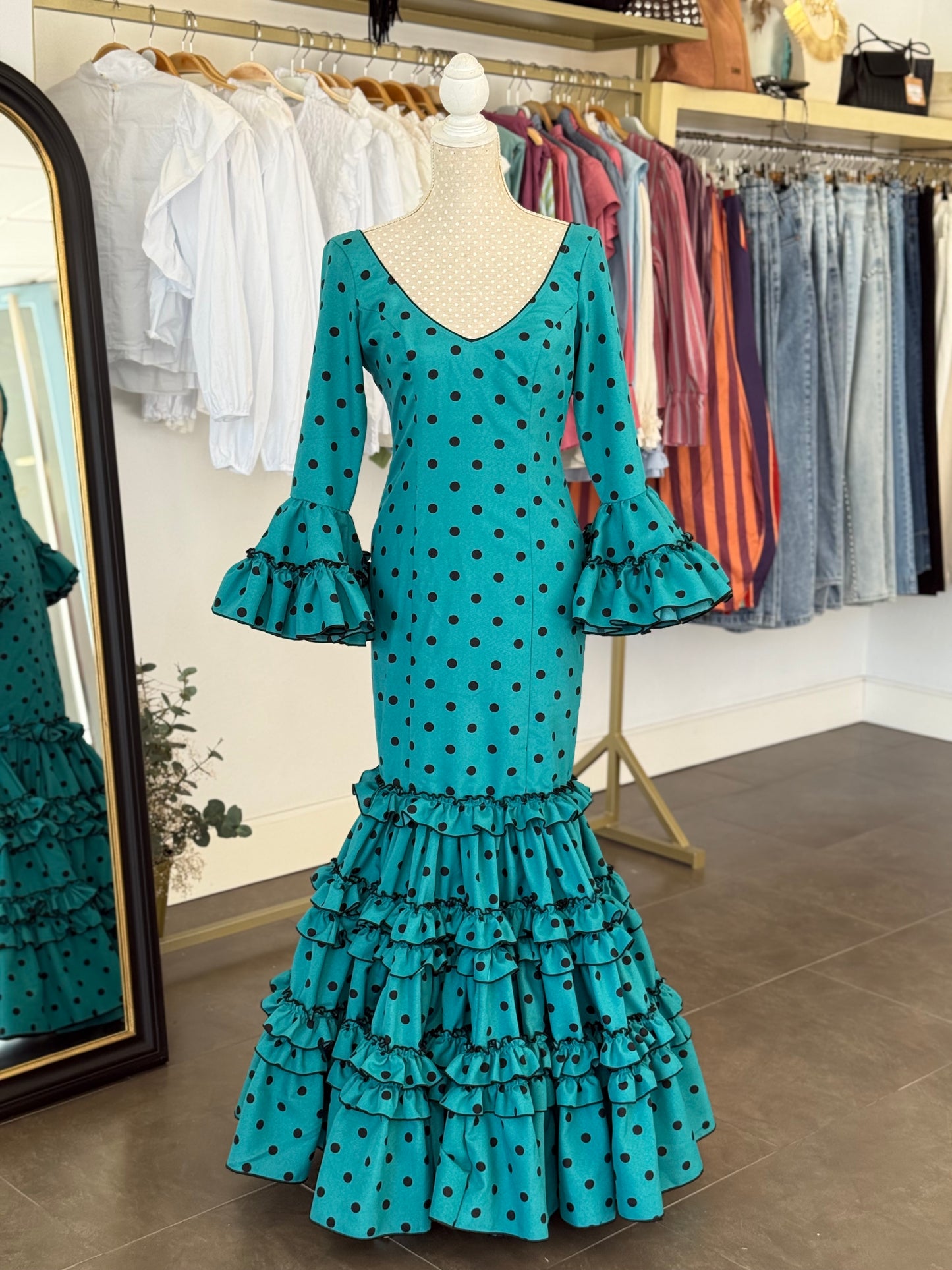 Traje flamenca Granada verde