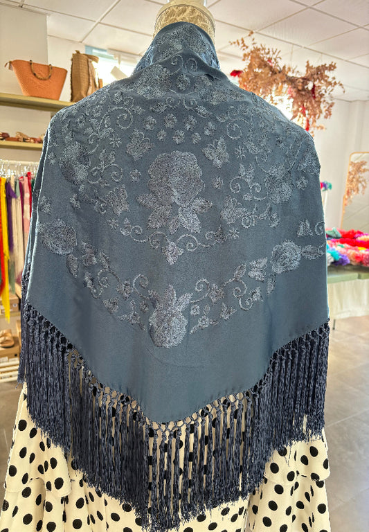 Mantón Rocio azul