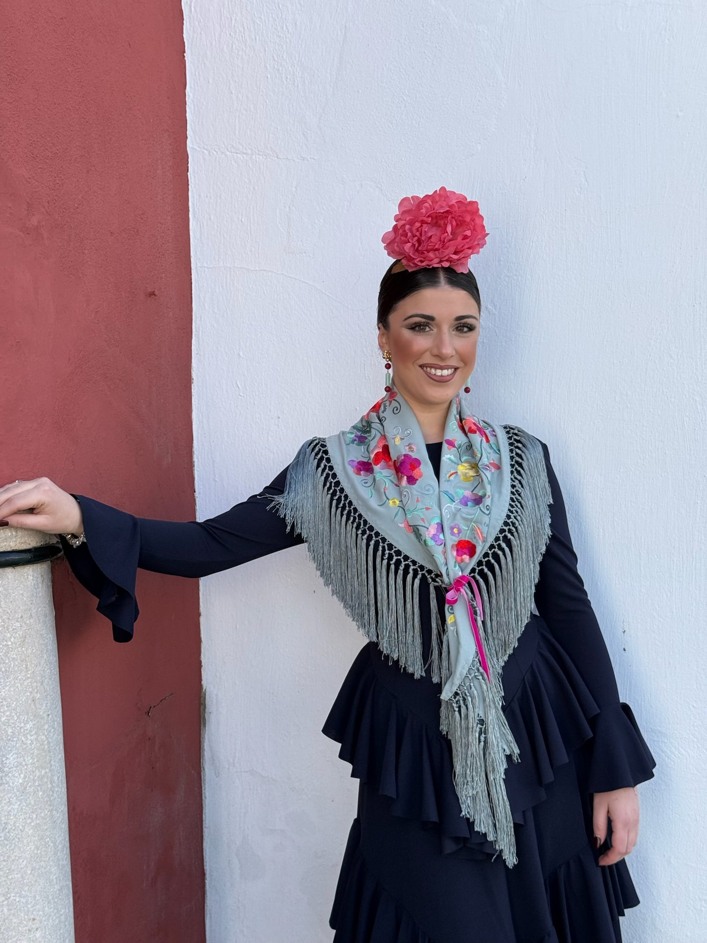Traje flamenca Sevilla azul marino