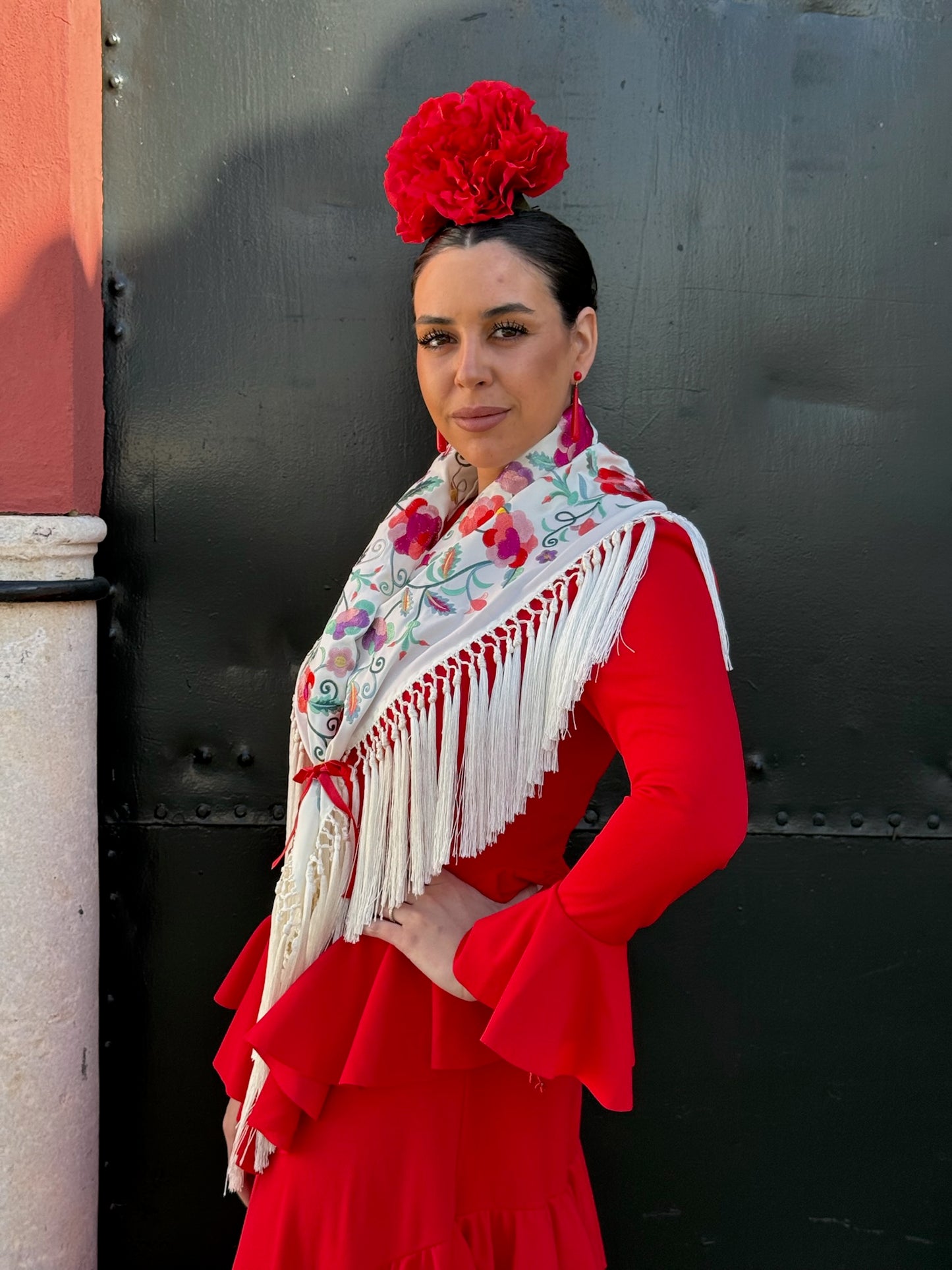 Mantón Carmen blanco roto