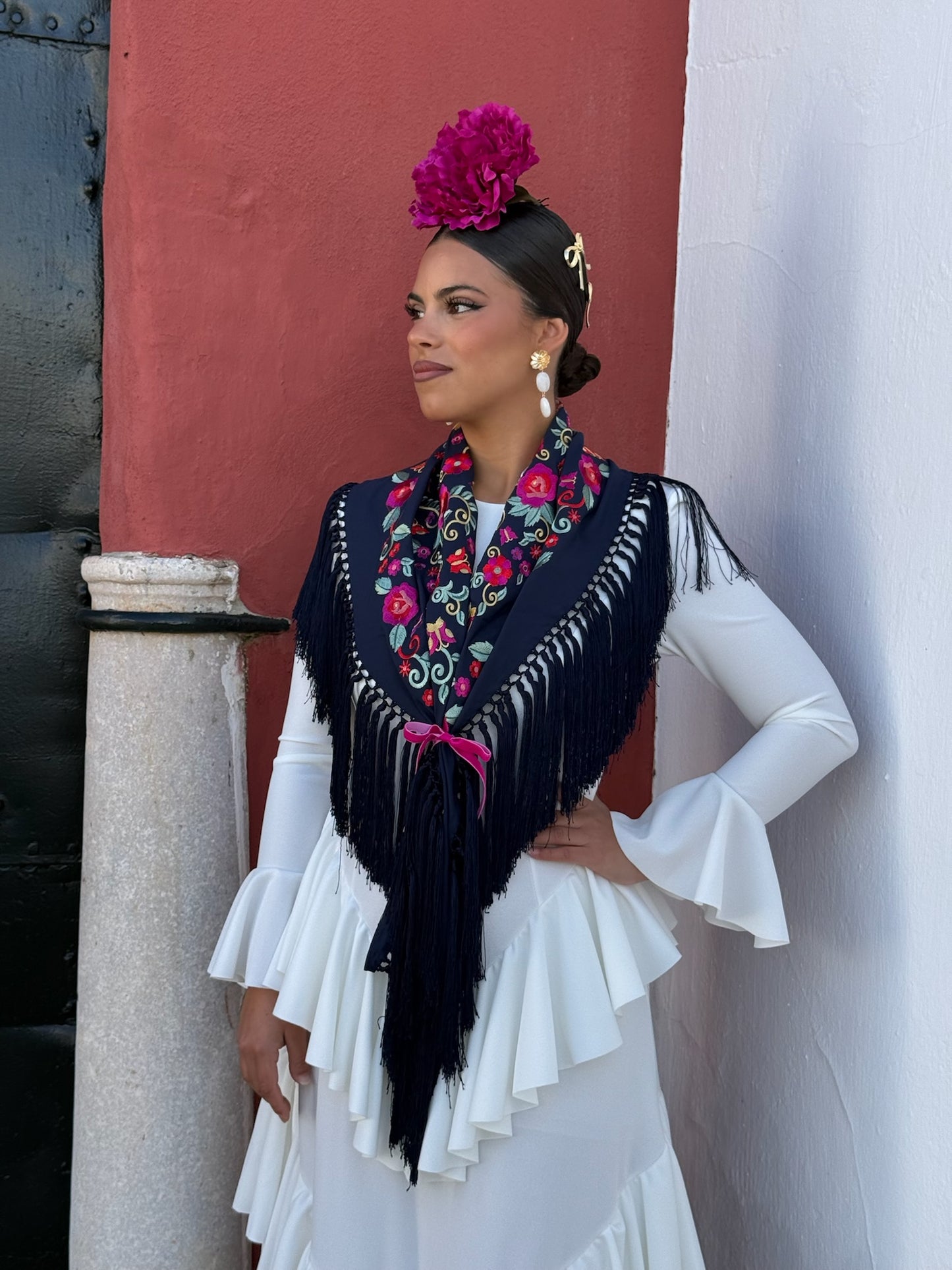 Traje flamenca Sevilla blanco