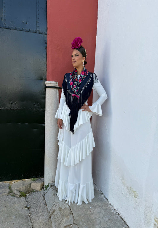 Traje flamenca Sevilla blanco