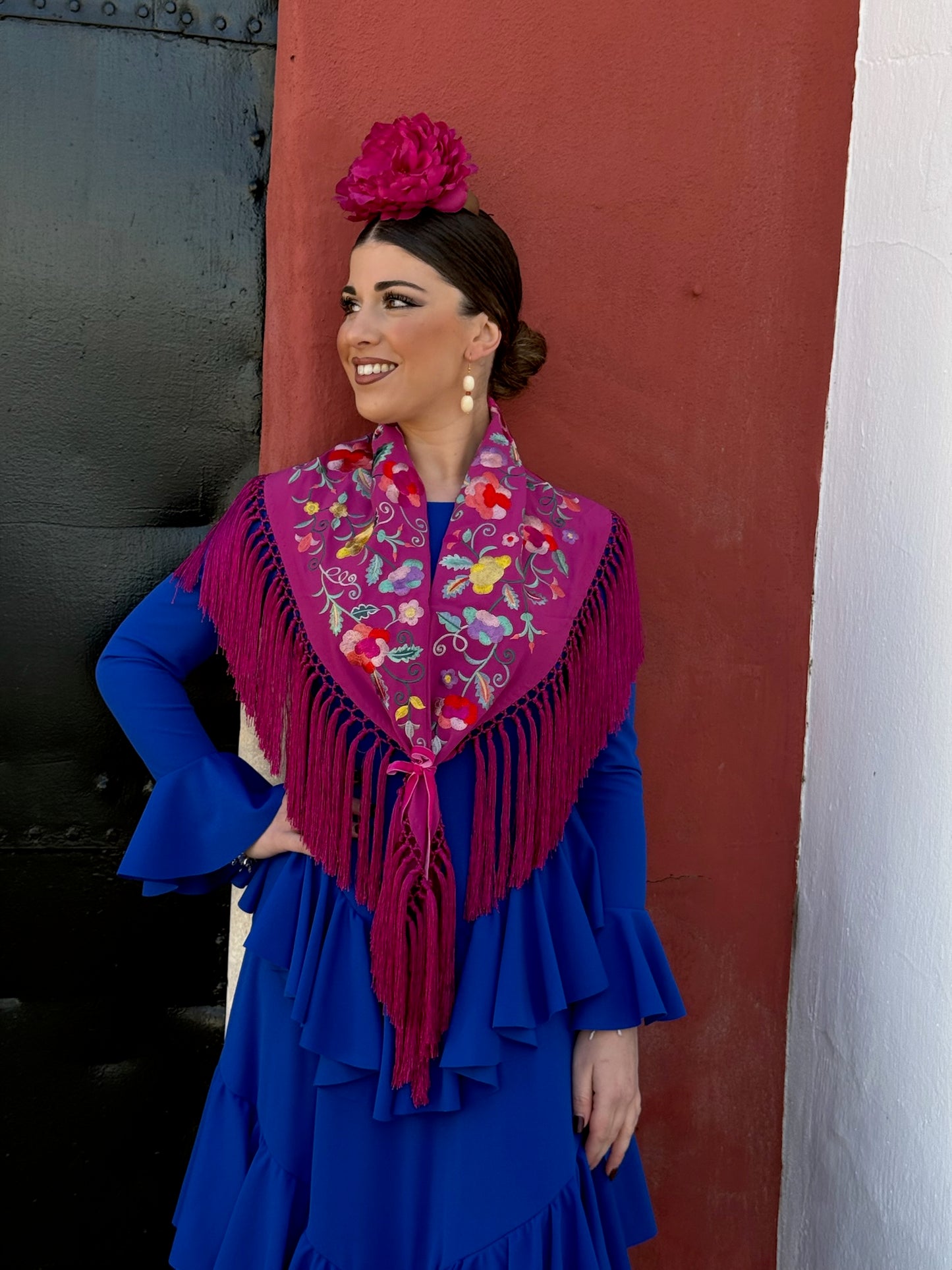 Traje flamenca Sevilla azul klein