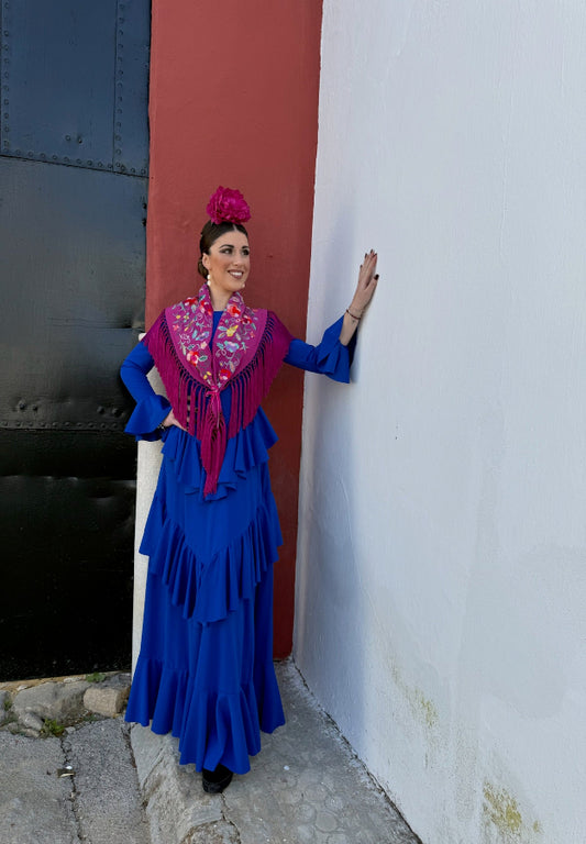 Traje flamenca Sevilla azul klein