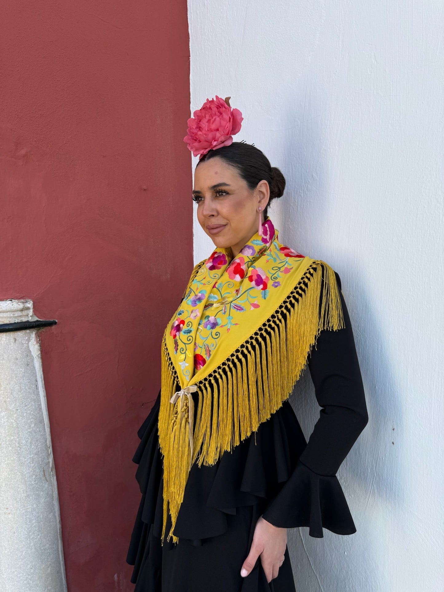 Mantón Carmen mostaza
