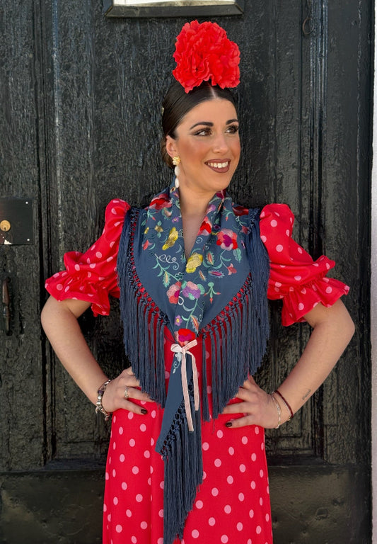 Mantón Carmen Azul ducado