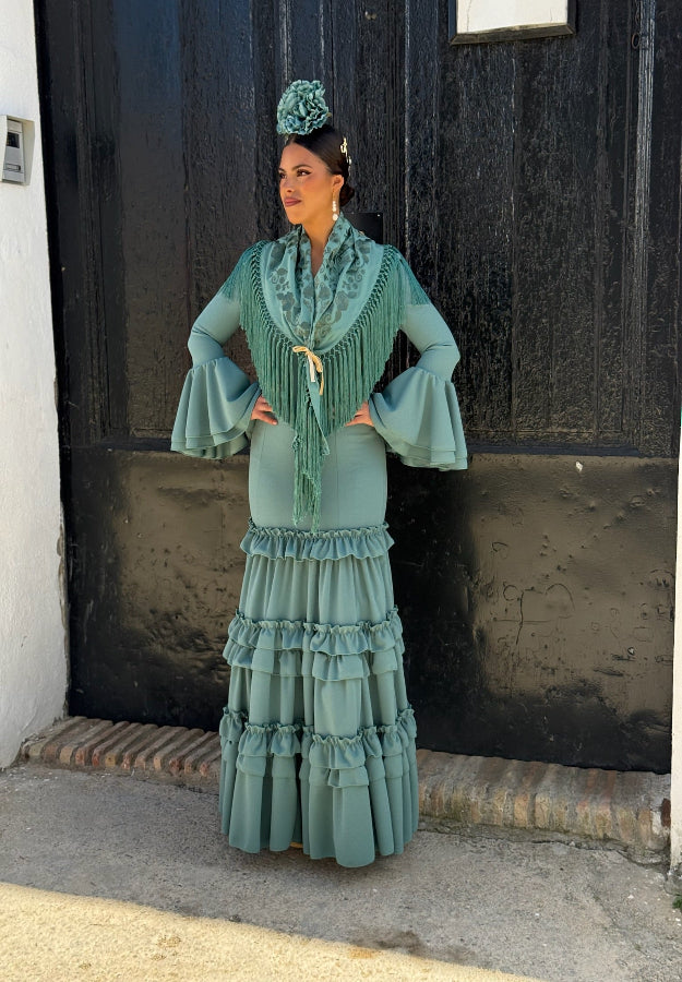 Traje flamenca Irene Verde