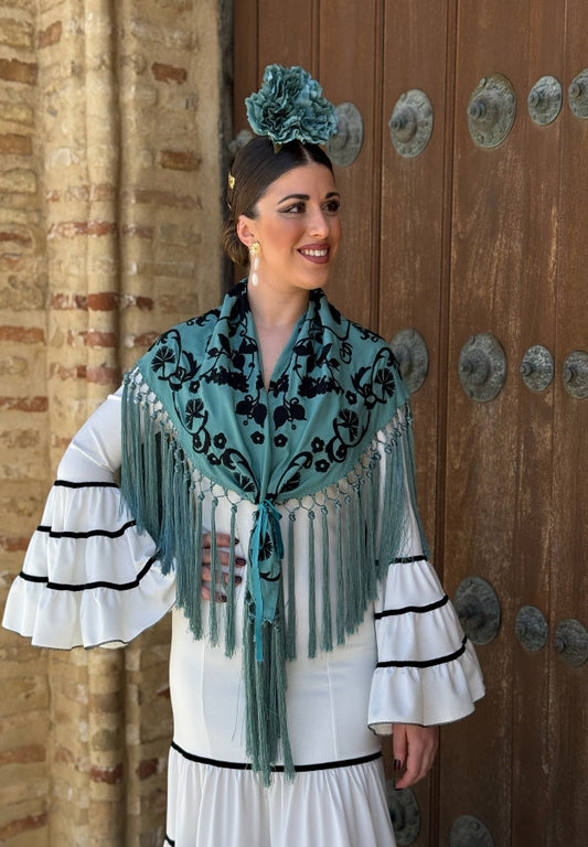 Mantón Lole verde agua