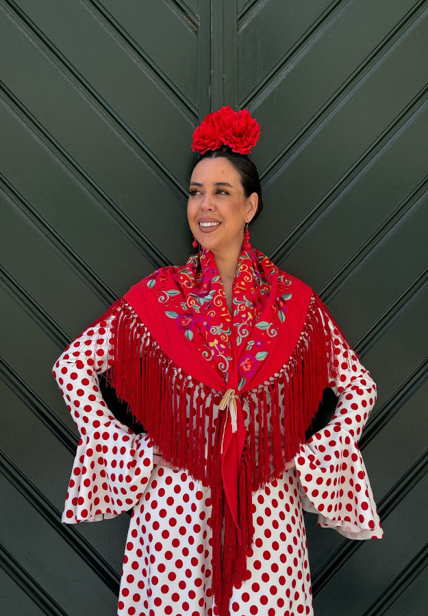 Mantón Jimena rojo