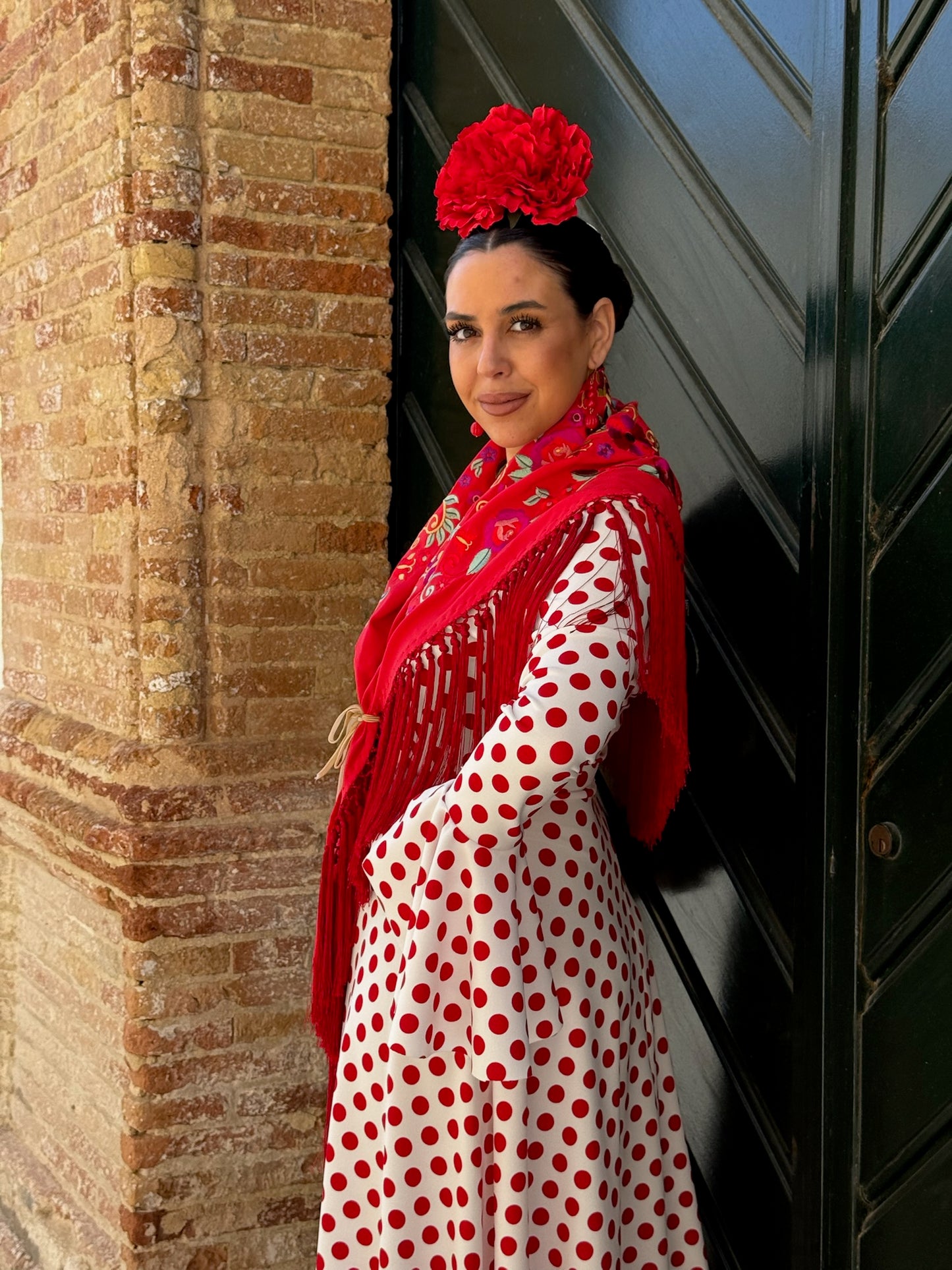 Mantón Jimena rojo