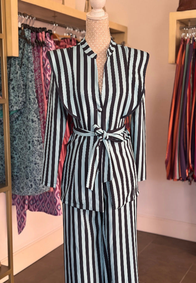 Conjunto rayas azul