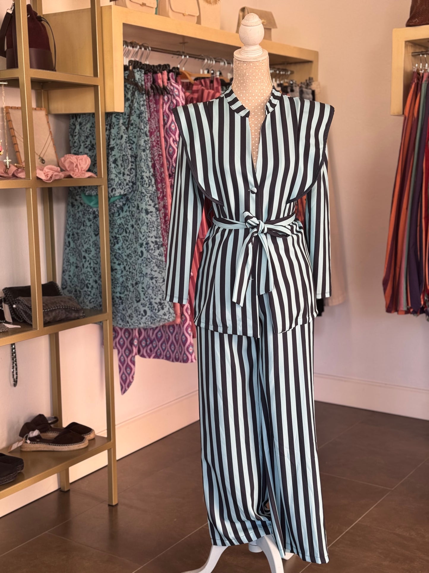 Conjunto rayas azul