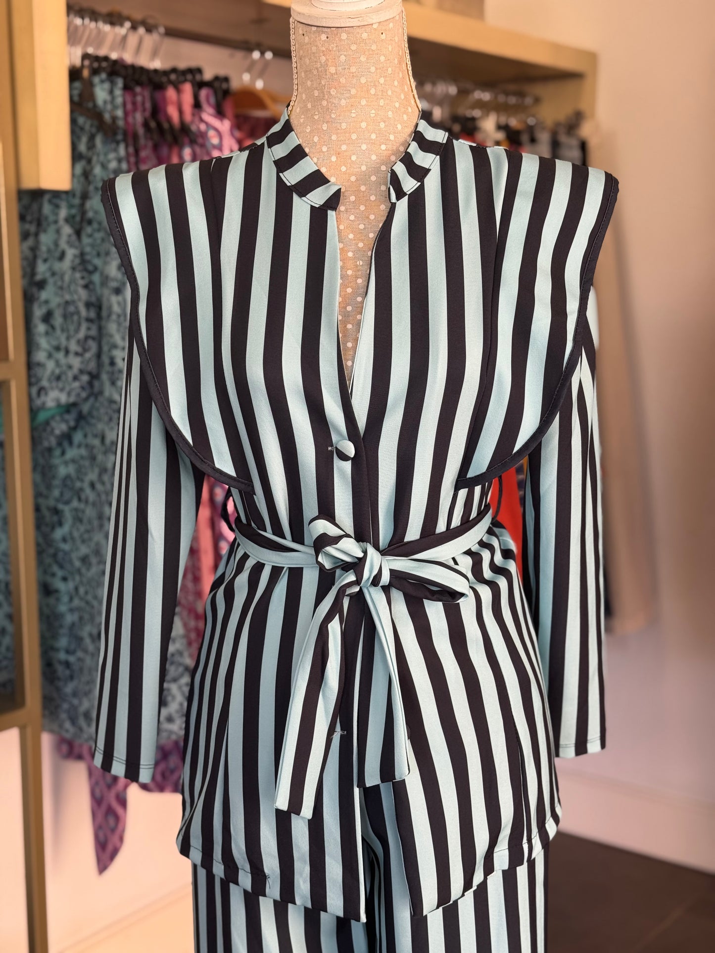 Conjunto rayas azul