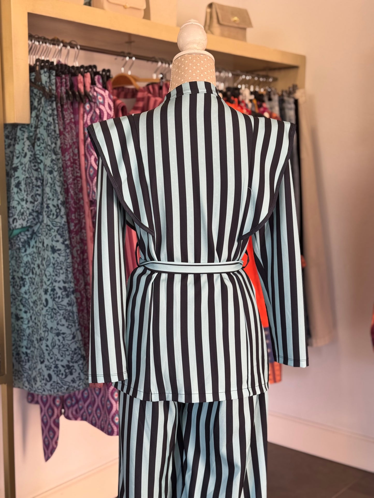 Conjunto rayas azul