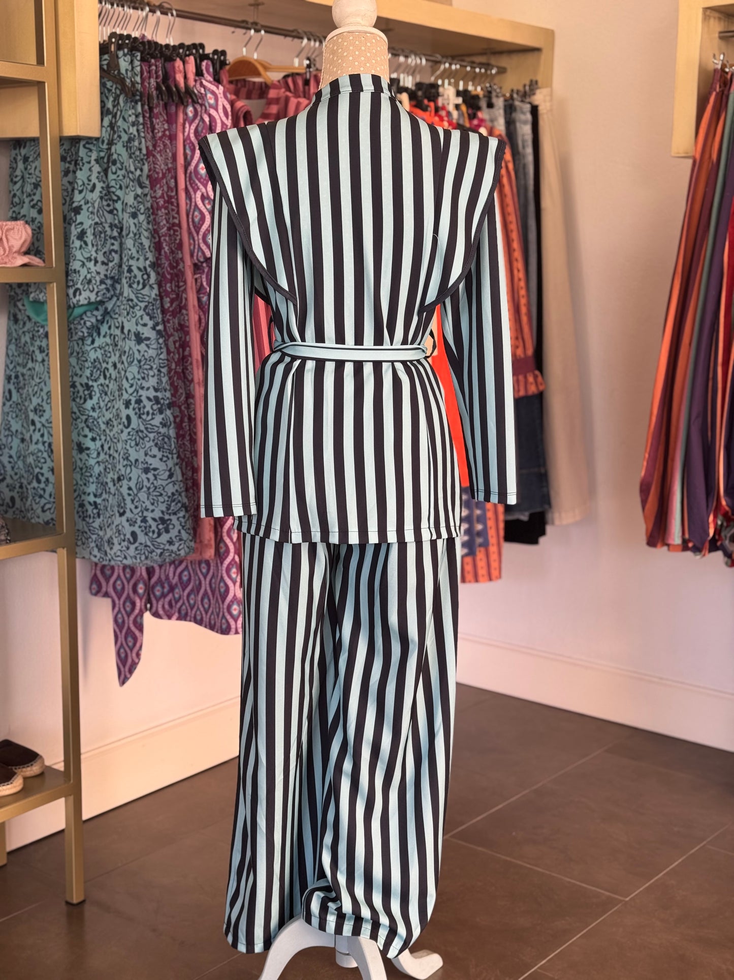 Conjunto rayas azul