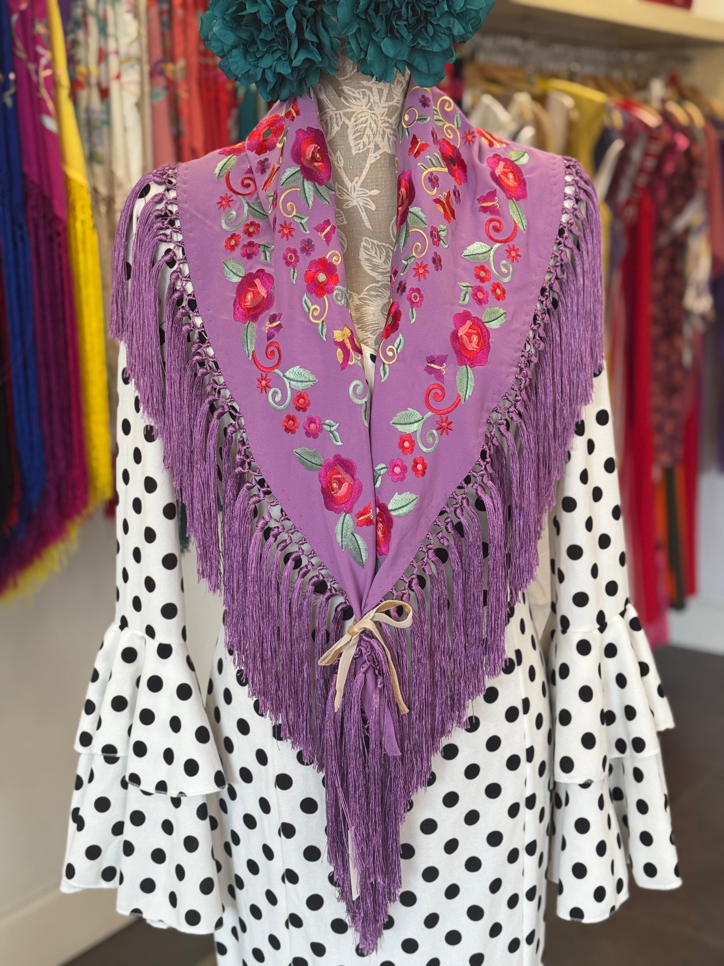 Mantón María lila
