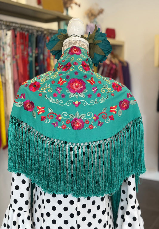 Mantón María verde Andalucía