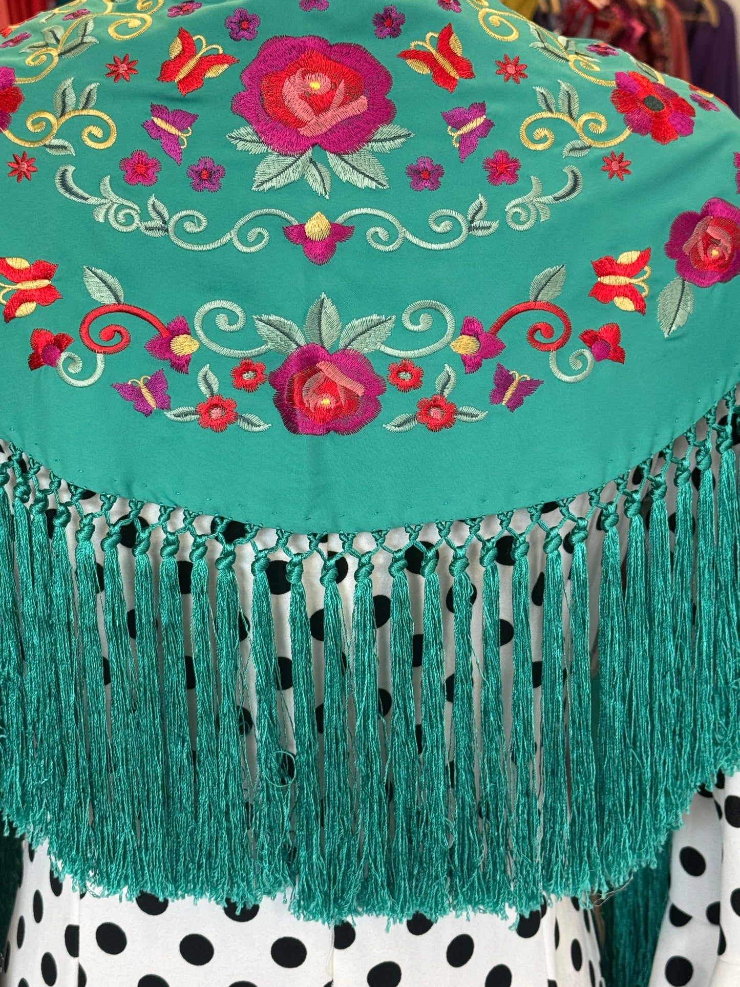 Mantón María verde Andalucía