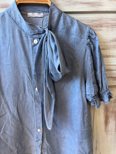 Camisa Vaquera Manga Corta