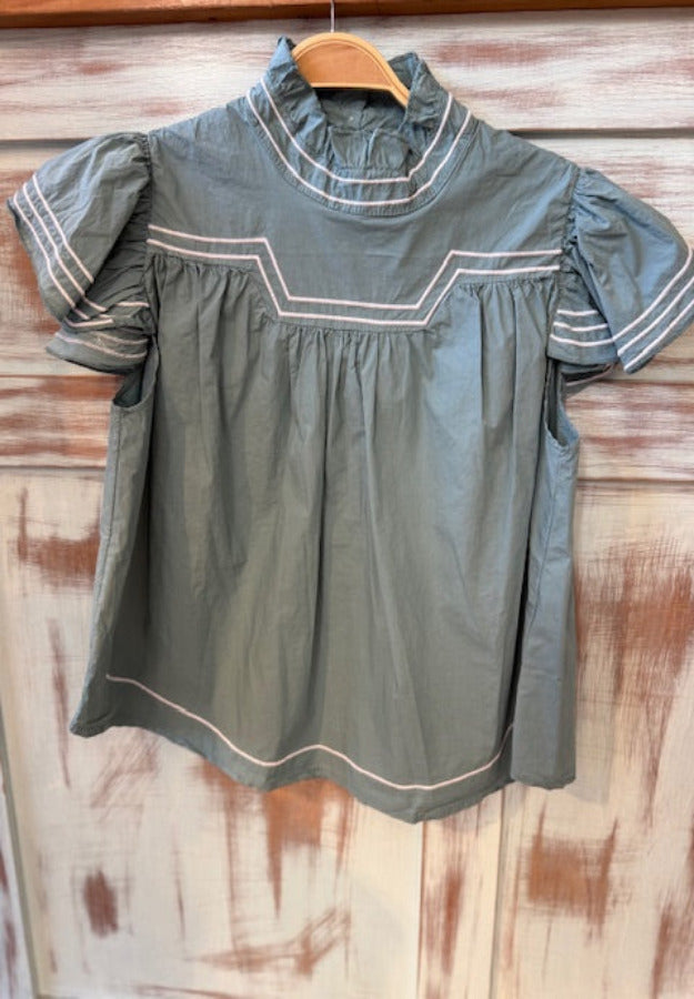 Blusa Bordada Verde