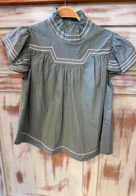 Blusa Bordada Verde