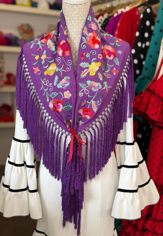 Mantón Carmen morado