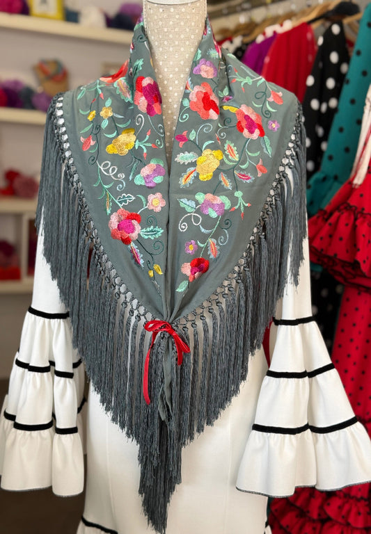 Mantón Carmen verde seco