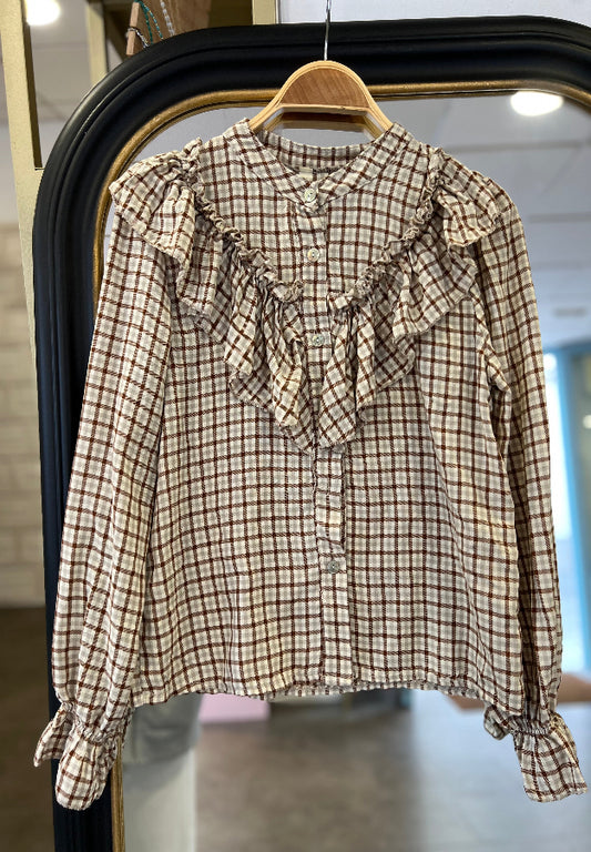 Camisa Gala Beige y Marrón