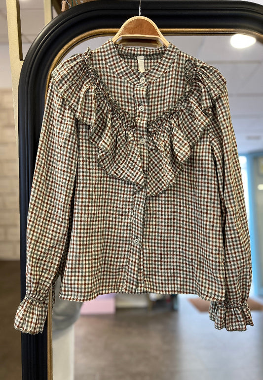 Camisa Gala Verde y Marrón