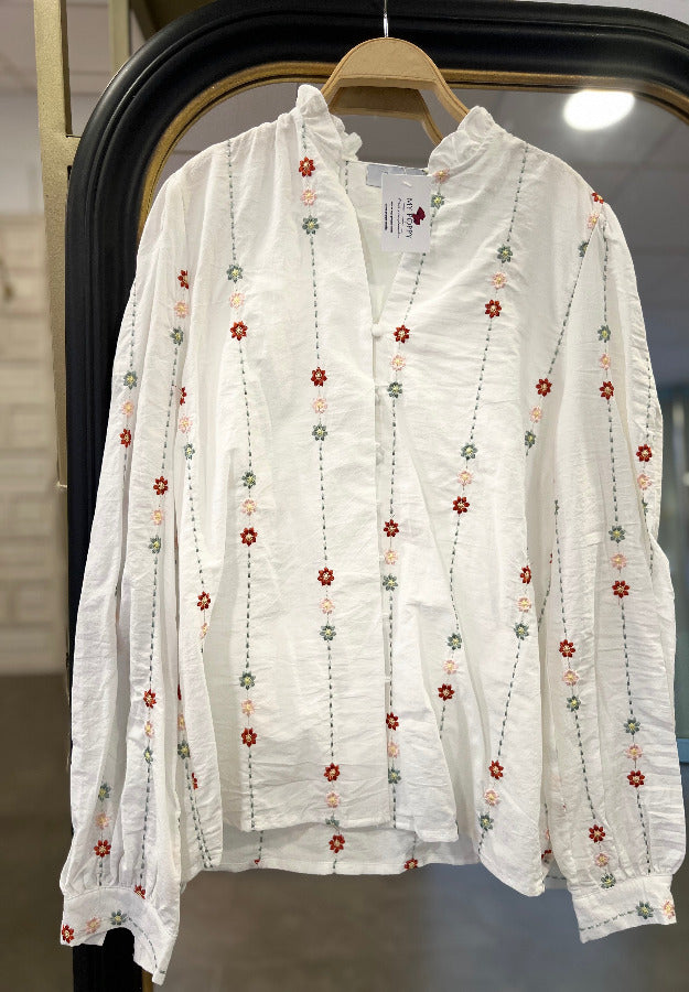 Blusa Blanca Estampada