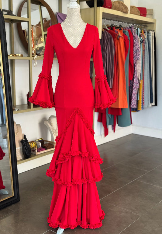 Traje flamenca Giralda rojo