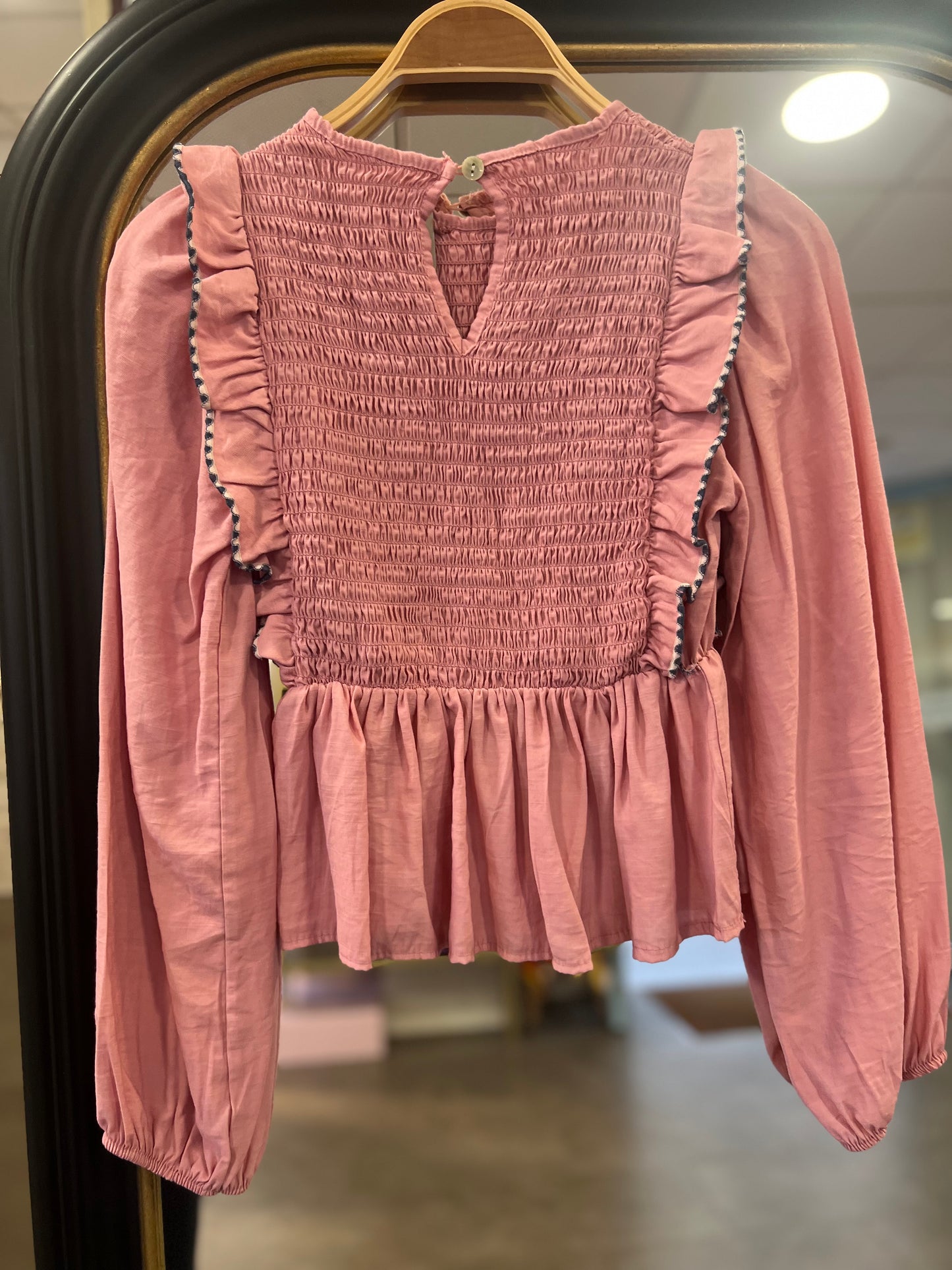 Blusa Volante Rosa Chicle