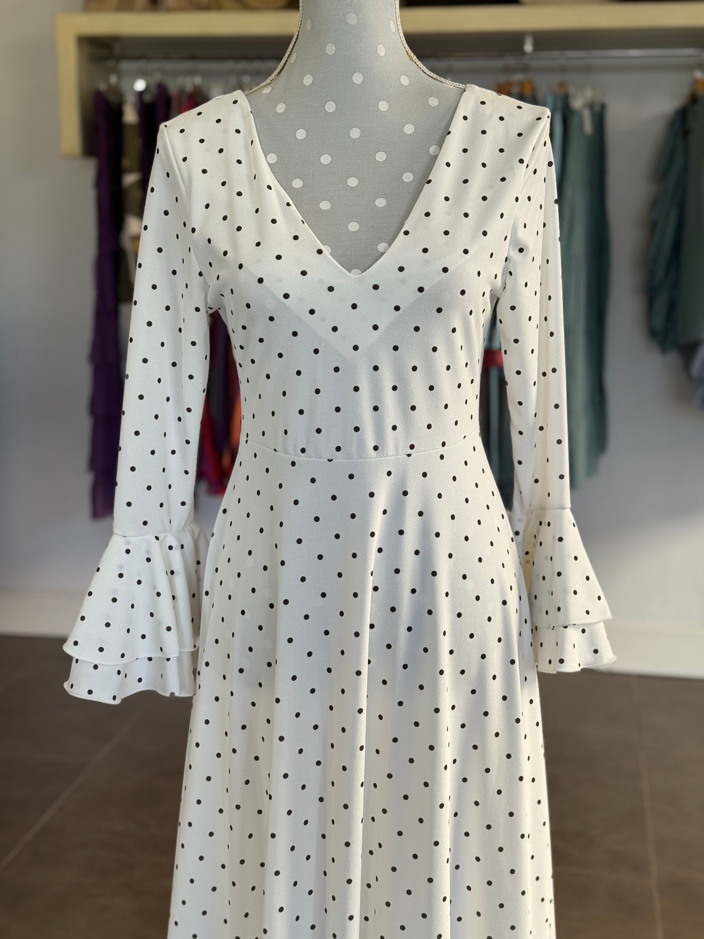 Traje Flamenca Almería blanco