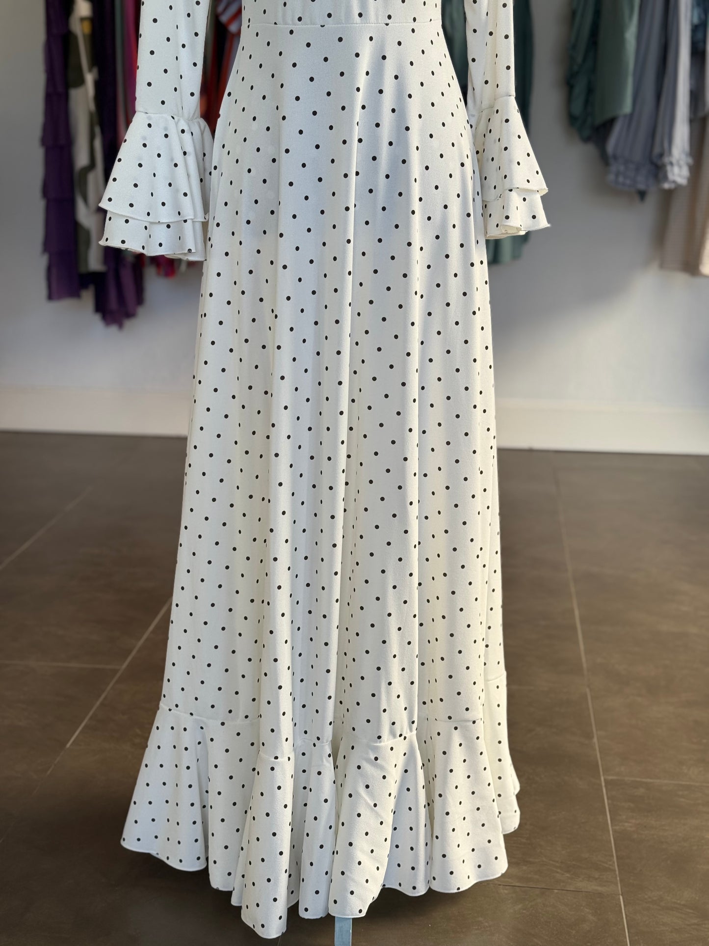 Traje Flamenca Almería blanco