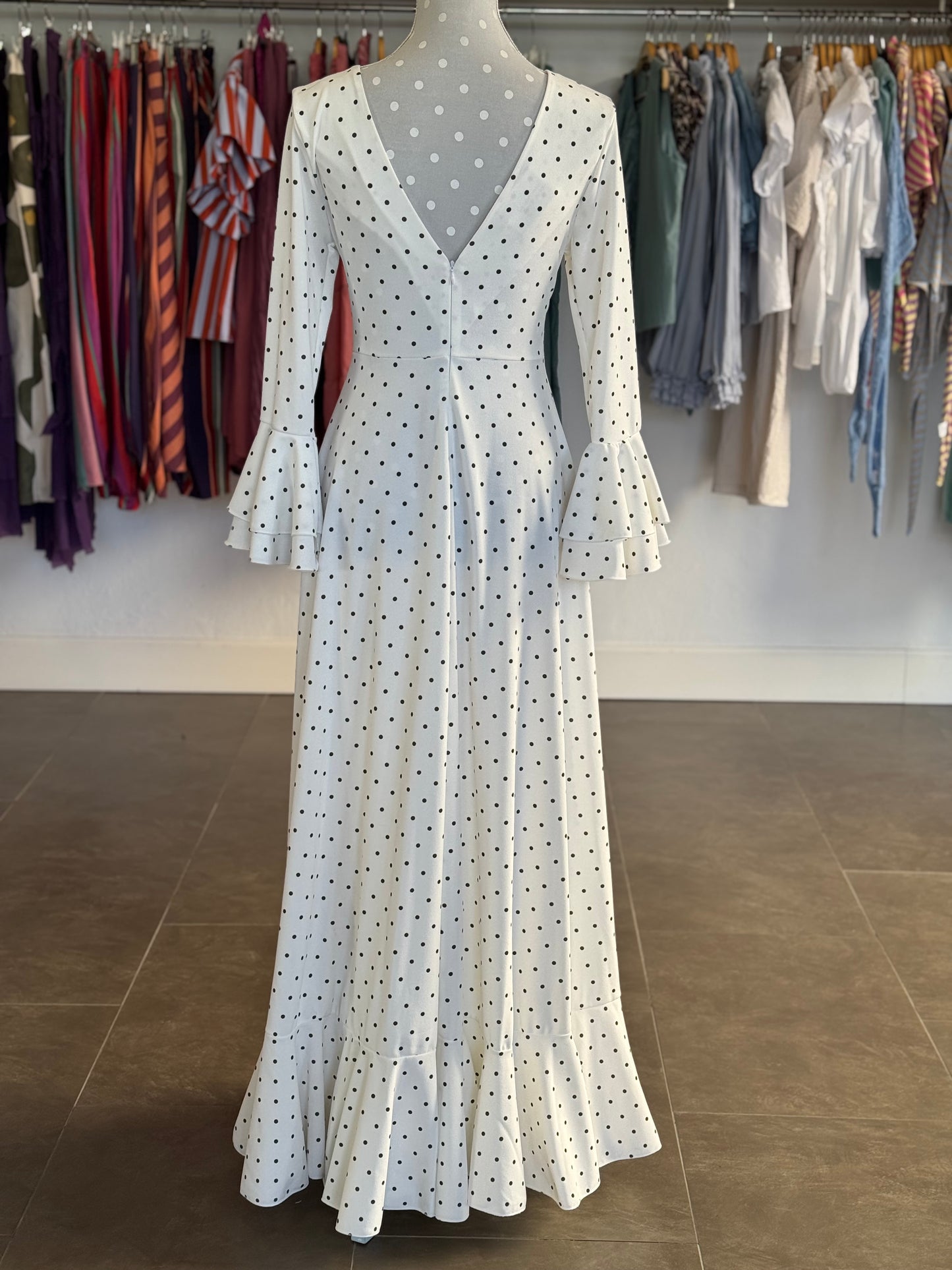 Traje Flamenca Almería blanco