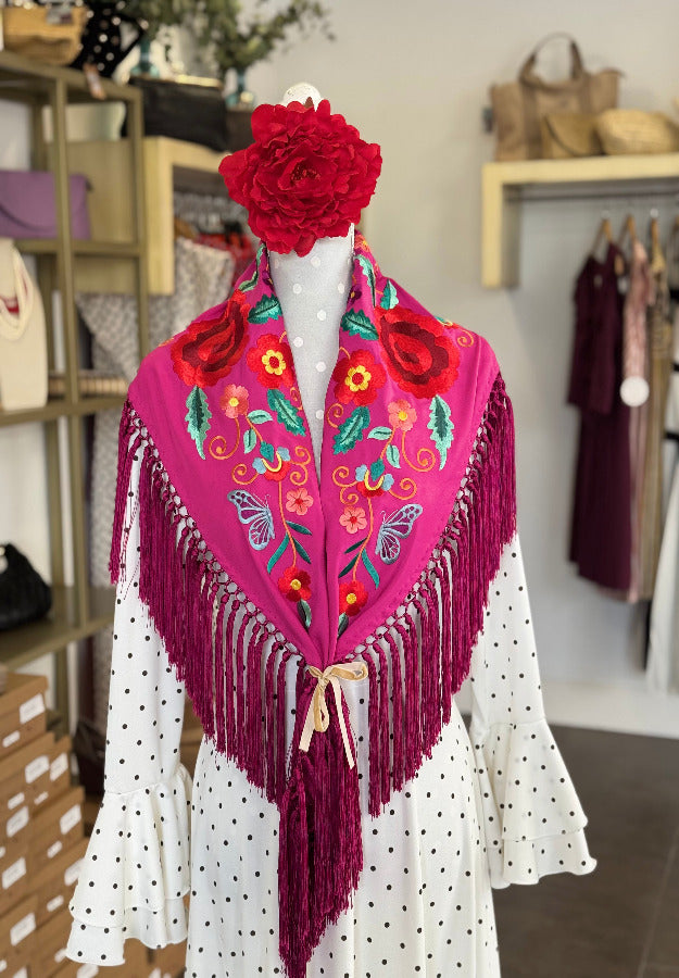 Mantón Celia buganvilla
